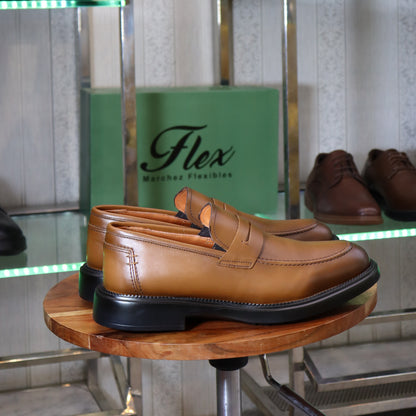 Harlud - Mocassin Penny Loafer Cuir Camel  pour Hommes