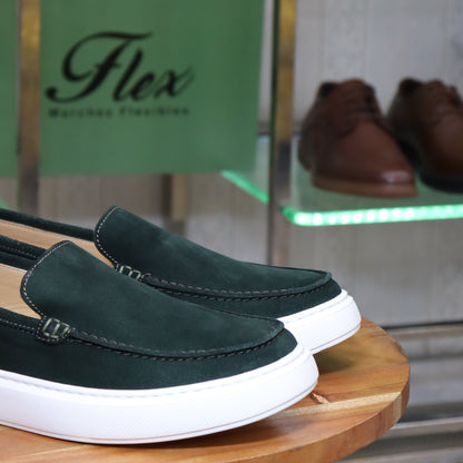 Larache – Mocassin Daim Vert Foncé Pour Hommes