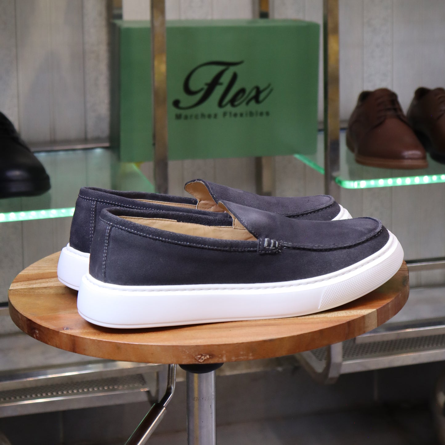 Larache – Mocassin Daim Gris  pour Hommes