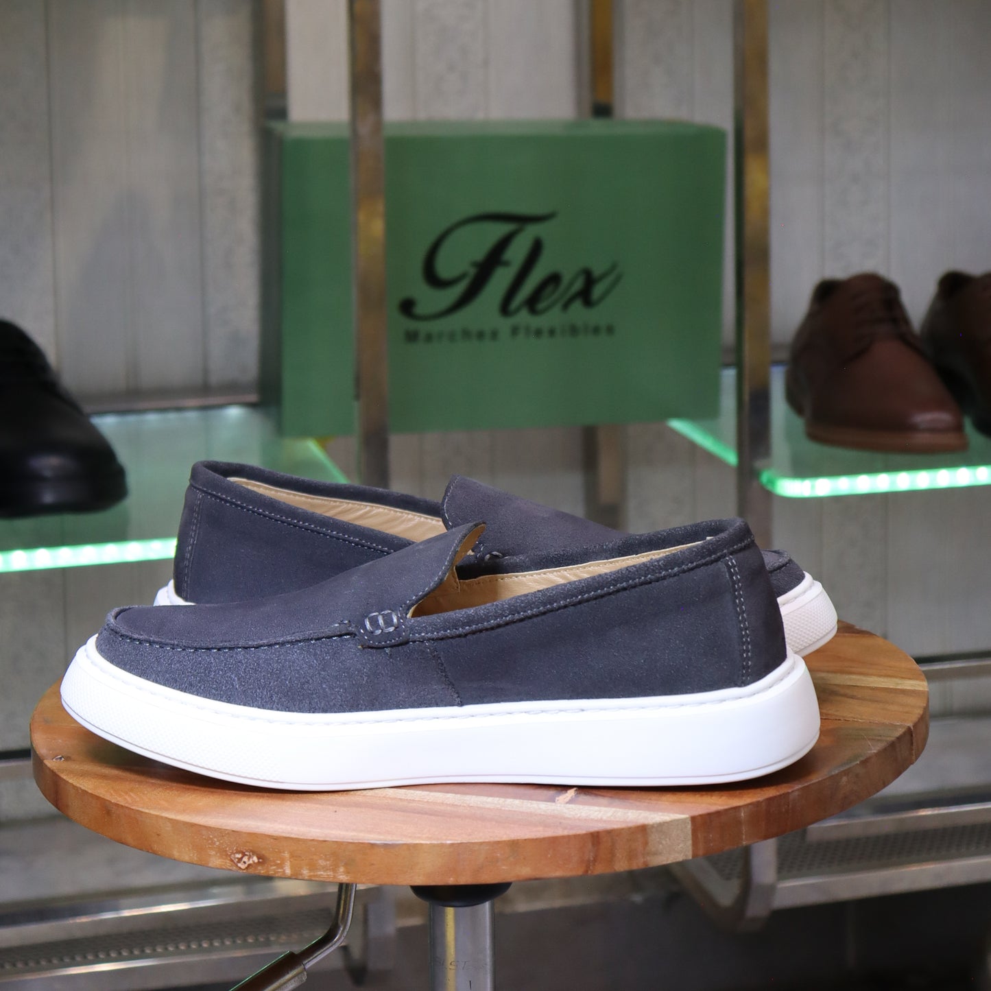 Larache – Mocassin Daim Gris  pour Hommes