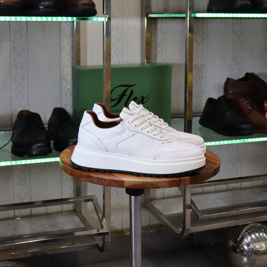 Baskets En Cuir  Blanc pour Hommes au Maroc - Tirraf