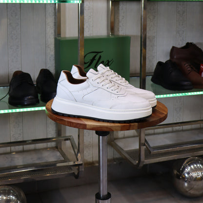 Baskets En Cuir  Blanc pour Hommes au Maroc - Tirraf