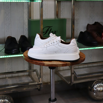 Baskets En Cuir  Blanc pour Hommes au Maroc - Tirraf
