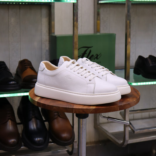 Baskets en cuir Blanc pour Hommes - Targa
