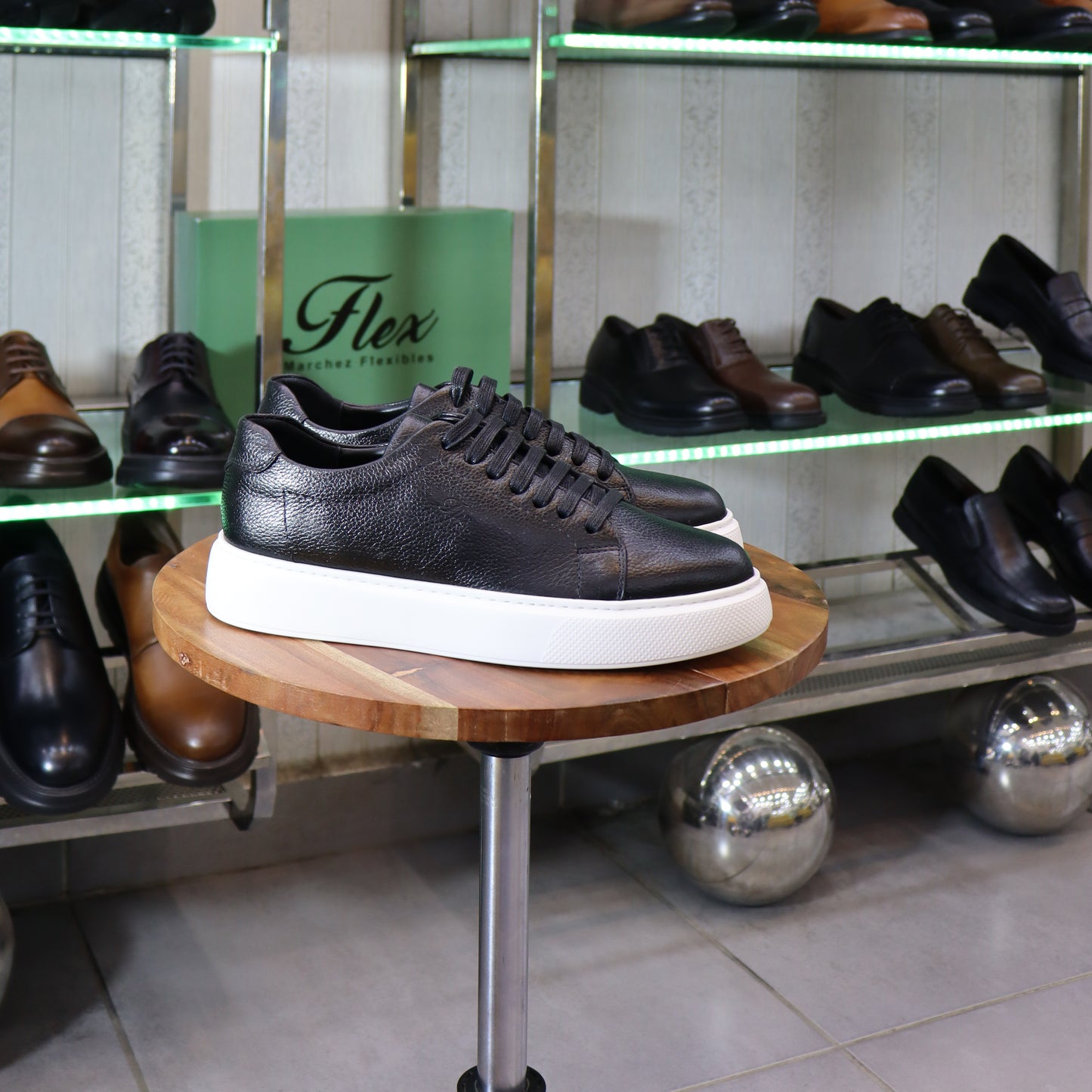 Baskets en cuir Noir pour Hommes - Targa