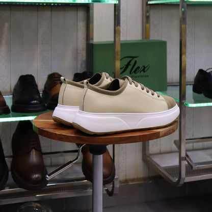 Basket En Cuir Beige - Cala