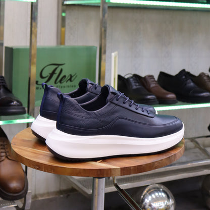 Basket En Cuir Blue Marine - Ouazzane