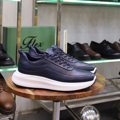 Basket En Cuir Blue Marine - Ouazzane