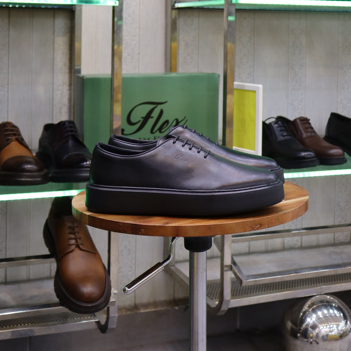 Basket En Cuir Oxford Cuir  Noir - Fask