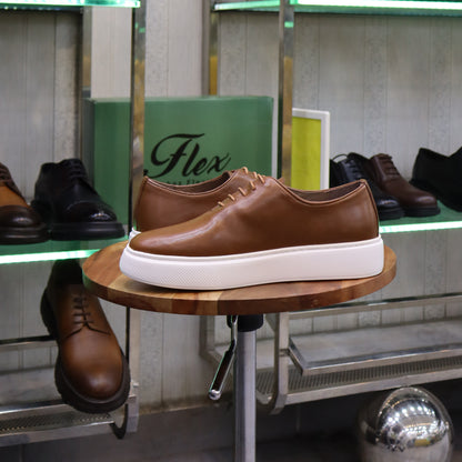 Basket En Cuir Oxford Cuir  Tabac - Fask