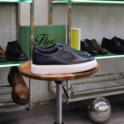 Basket En Cuir Oxford Cuir  Bleu - Fask