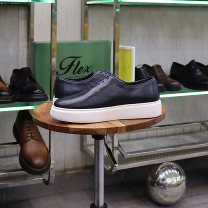Basket En Cuir Oxford Cuir  Bleu - Fask