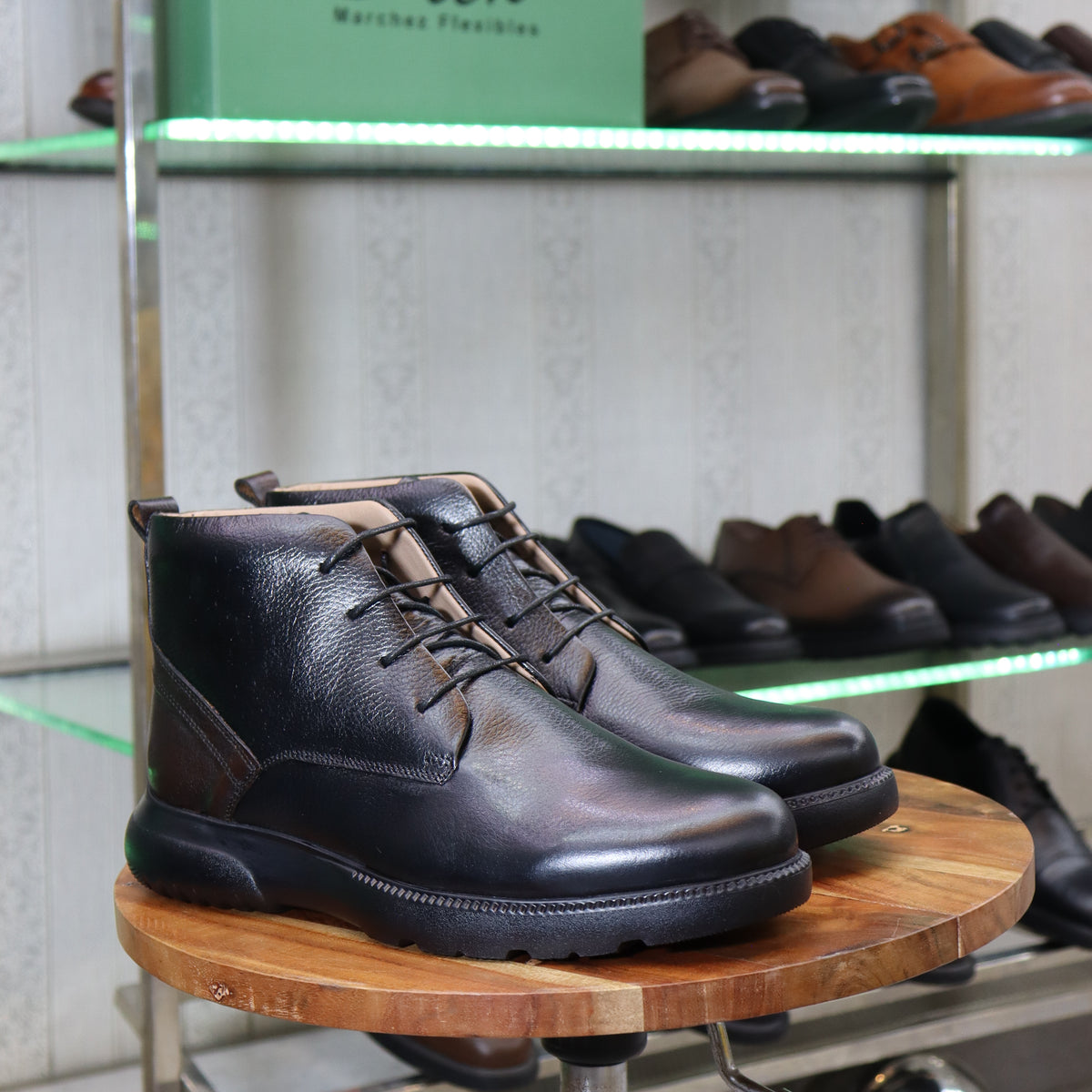 Bottine en Cuir Noir Hommes – Sart