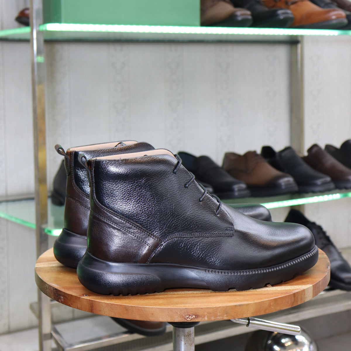 Bottine en Cuir Noir Hommes – Sart