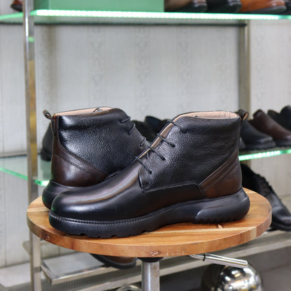 Bottine en Cuir Noir Hommes – Sart