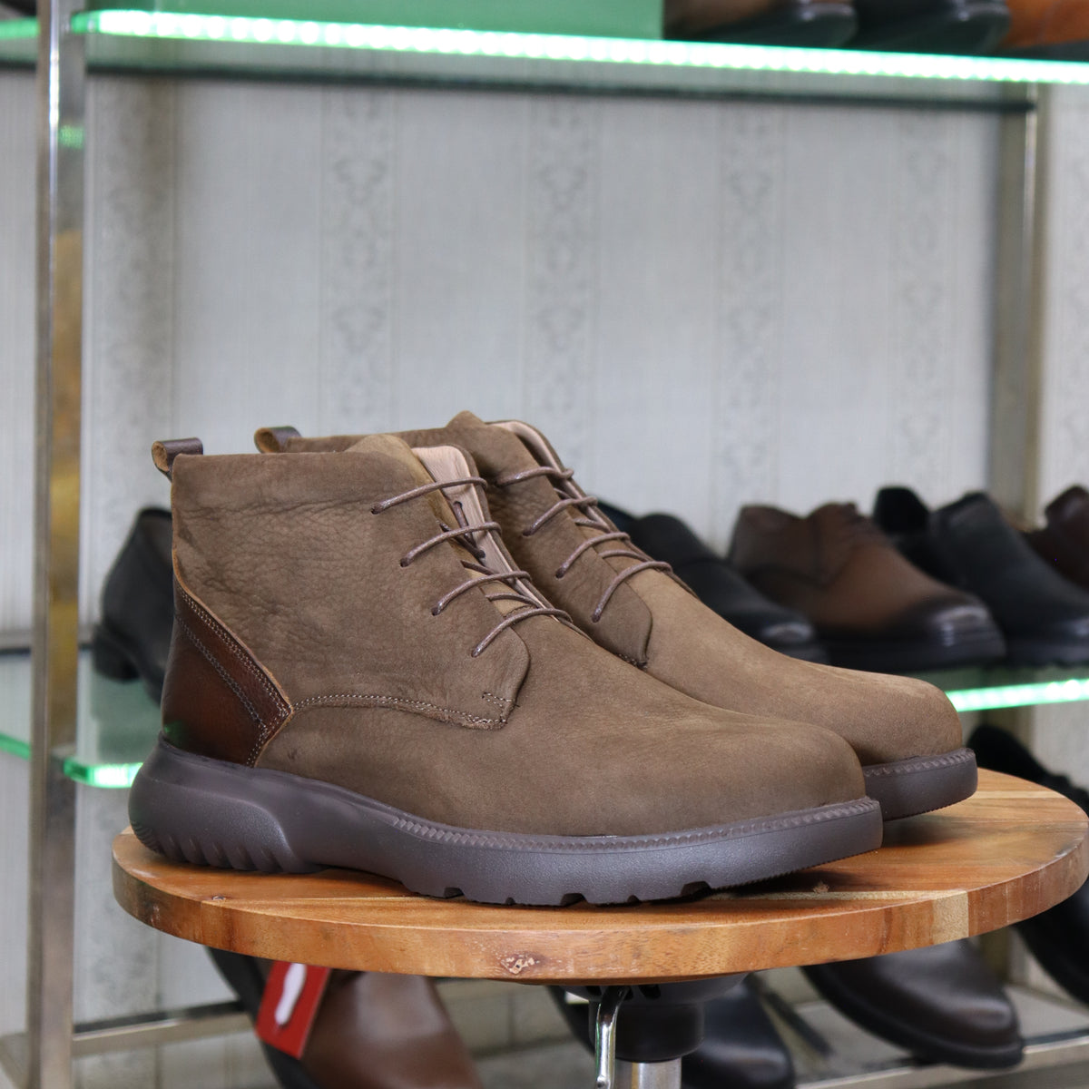 Bottine En Cuir Nubuck Marron Homme – Sart