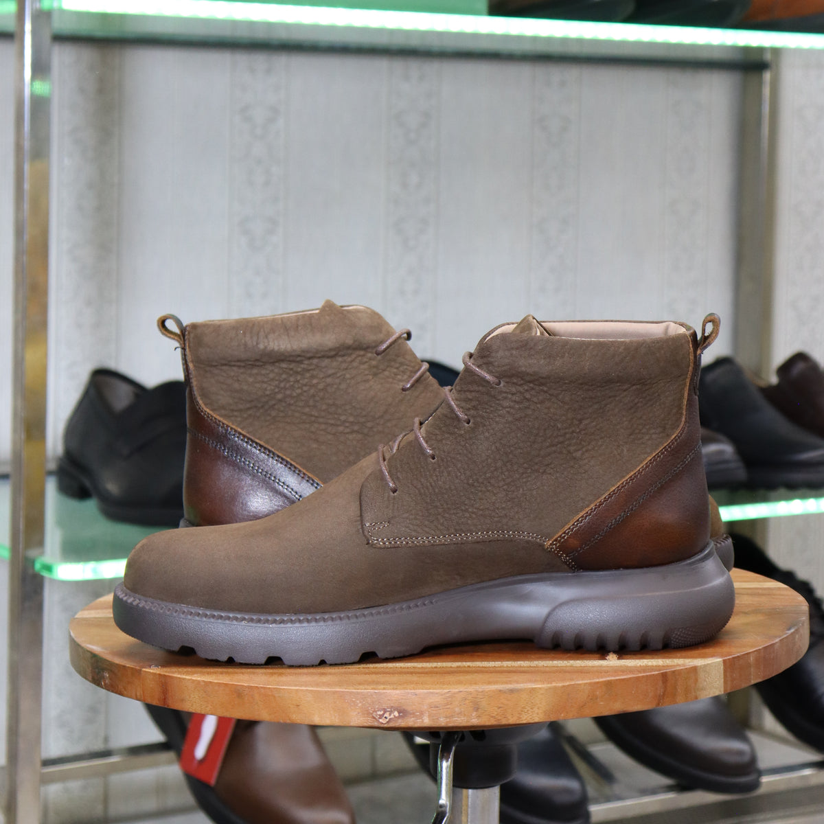 Bottine En Cuir Nubuck Marron Homme – Sart