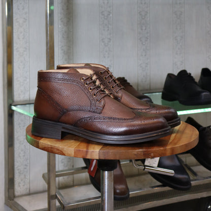Bottine en Cuir Tabac Hommes – Aknoul