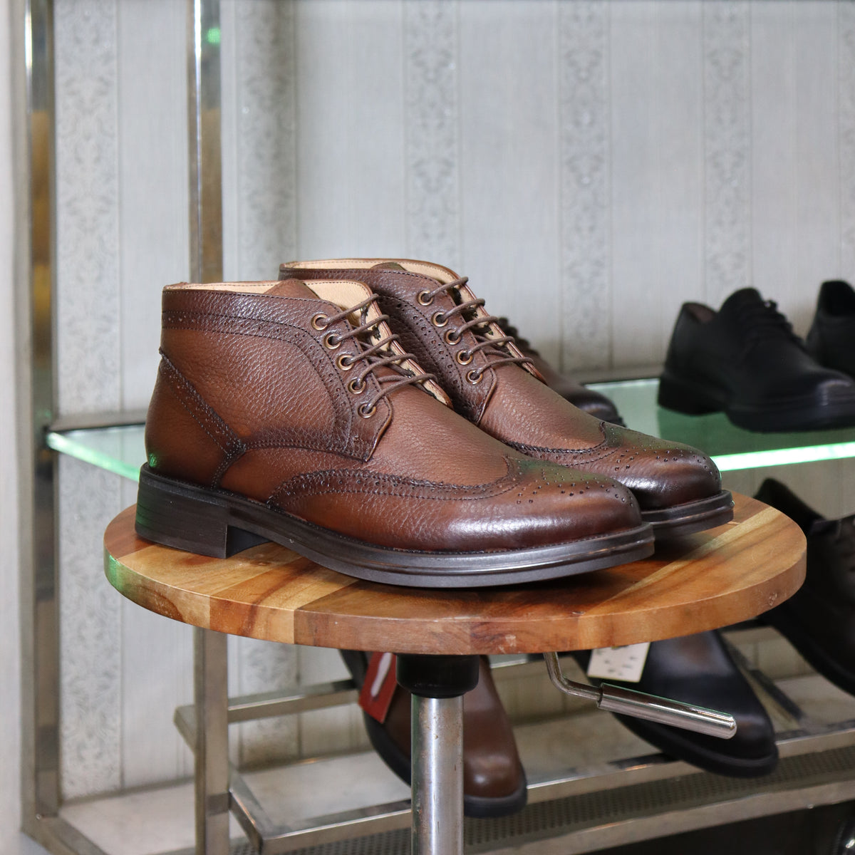 Bottine en Cuir Tabac Hommes – Aknoul