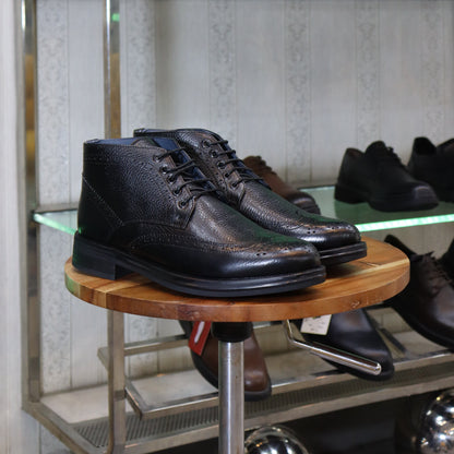 Bottine en Cuir Noir Hommes – Aknoul