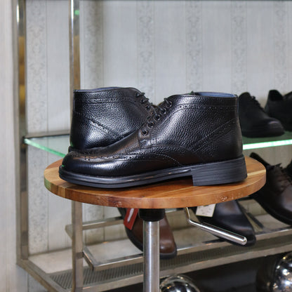 Bottine en Cuir Noir Hommes – Aknoul