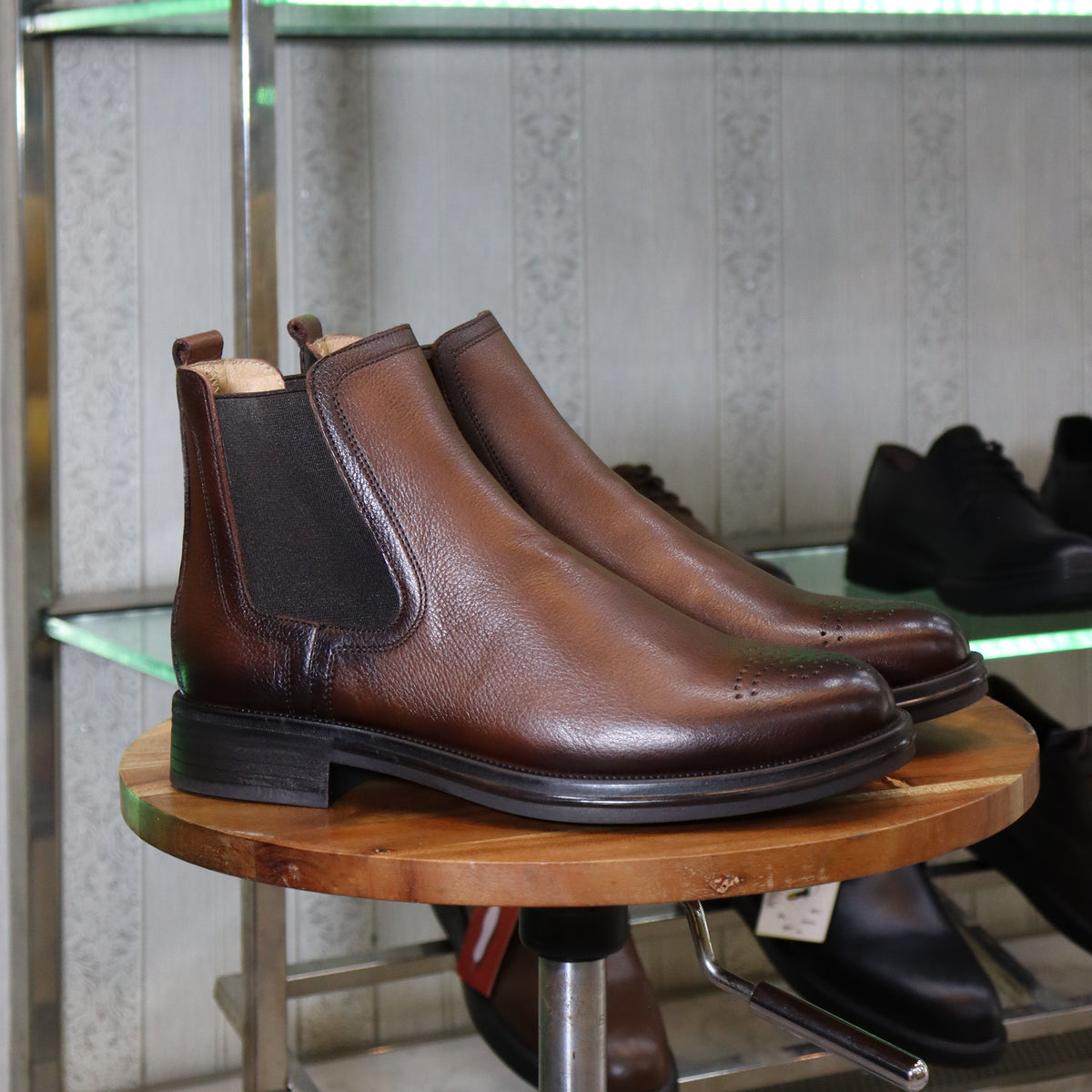 bottines Chelsea en Cuir Tabac Hommes – Azemmour