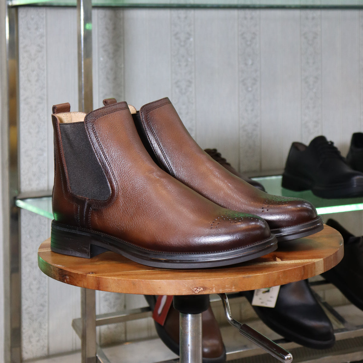 bottines Chelsea en Cuir Tabac Hommes – Azemmour