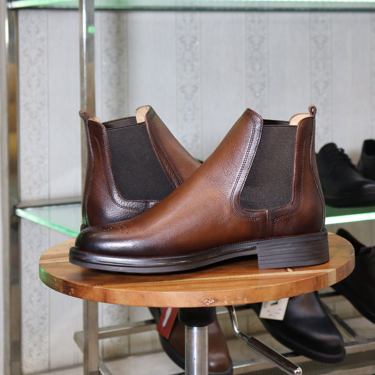 bottines Chelsea en Cuir Tabac Hommes – Azemmour