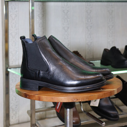 bottines Chelsea en Cuir Noir Hommes – Azemmour