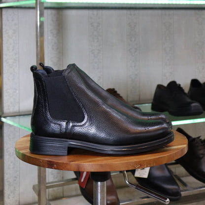 bottines Chelsea en Cuir Noir Hommes – Azemmour