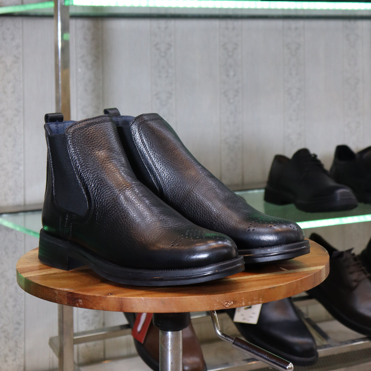 bottines Chelsea en Cuir Noir Hommes – Azemmour
