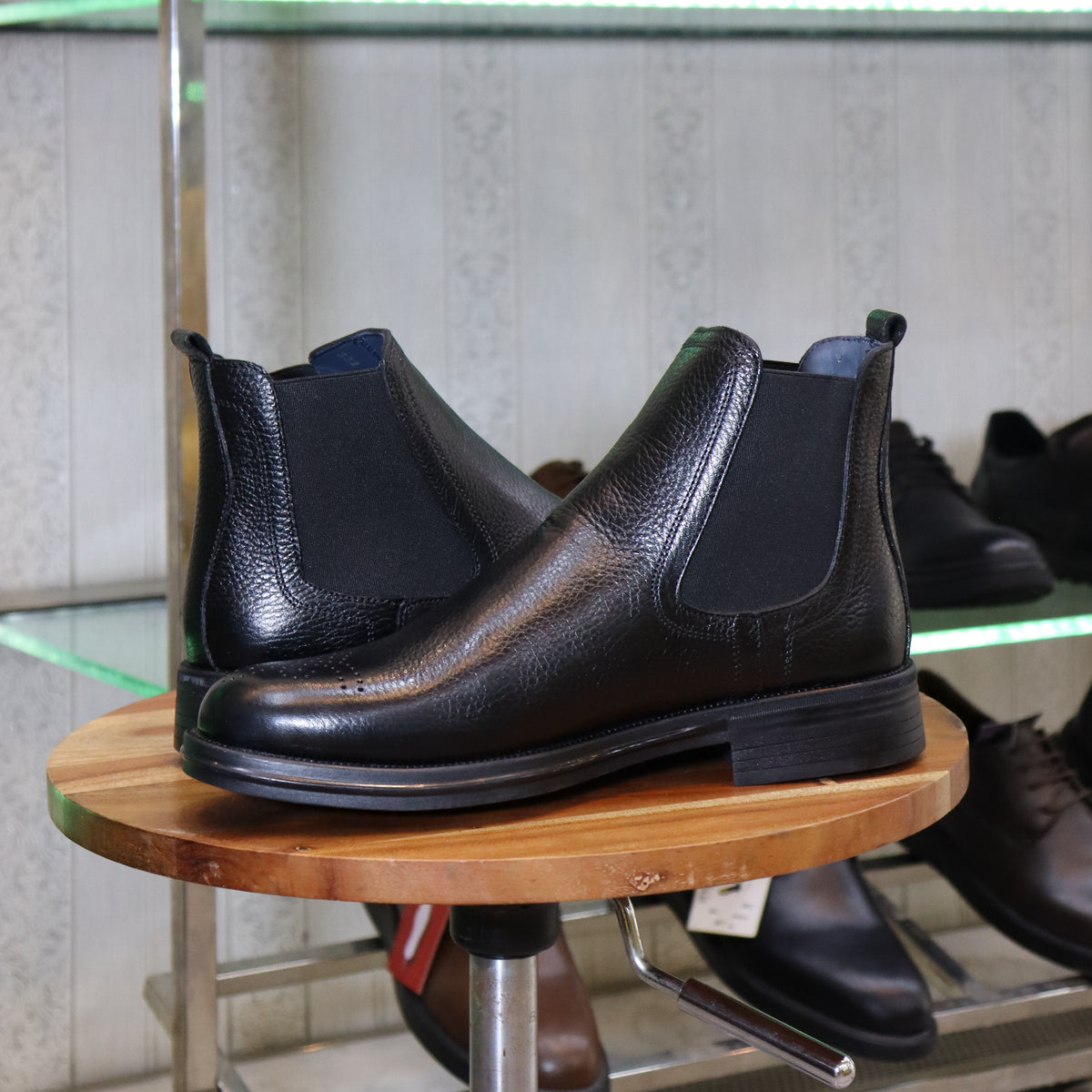 bottines Chelsea en Cuir Noir Hommes – Azemmour