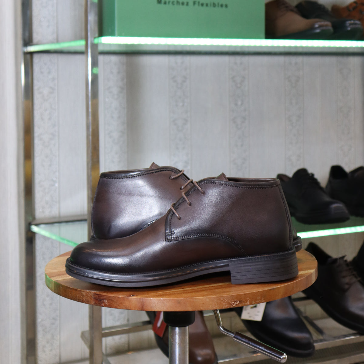 Bottine en Cuir Marron Hommes – Skoura