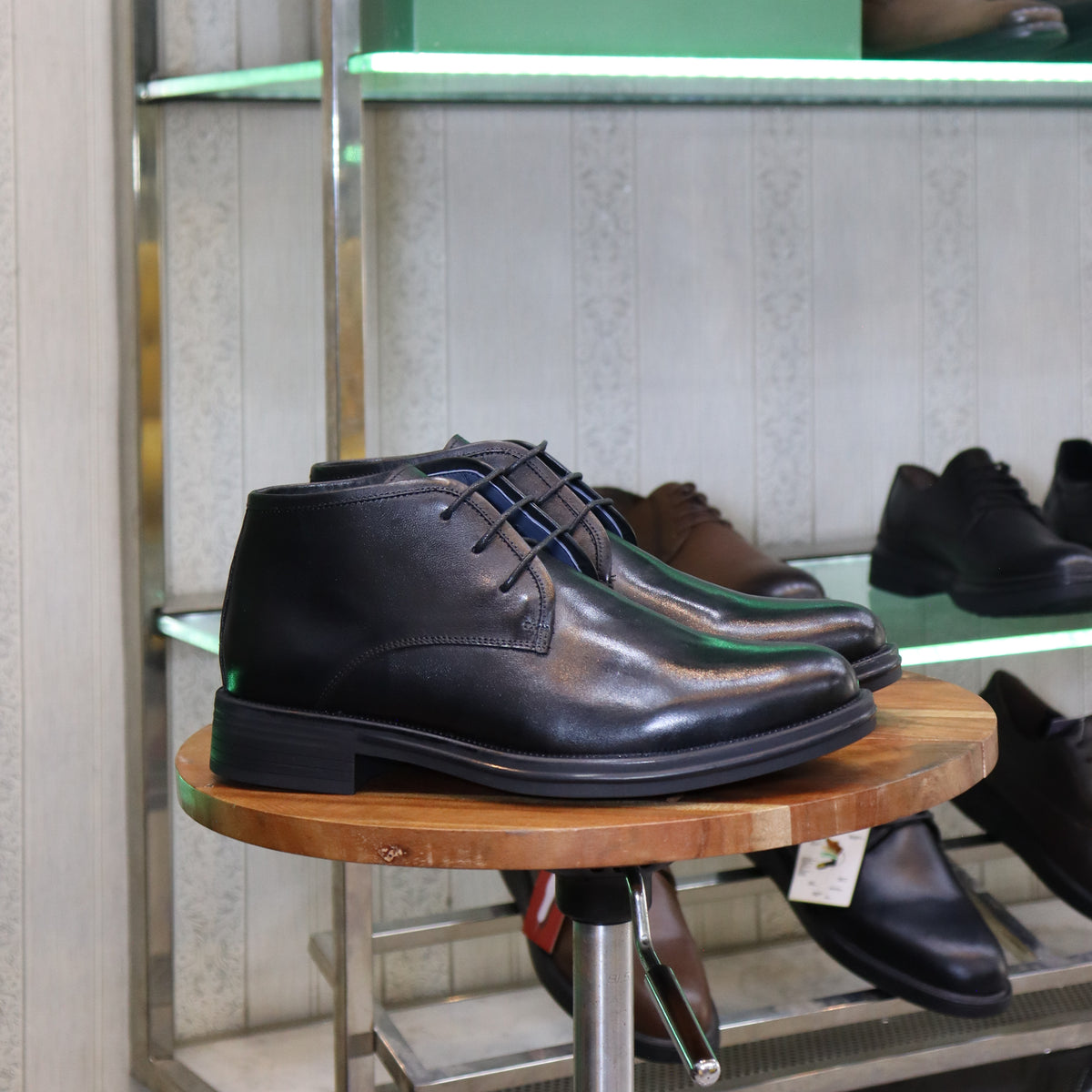 Bottine en Cuir Noir Hommes – Skoura