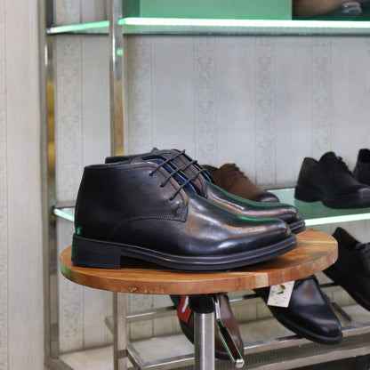 Bottine en Cuir Noir Hommes – Skoura
