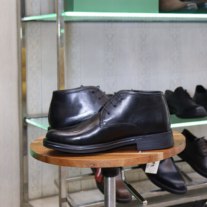 Bottine en Cuir Noir Hommes – Skoura