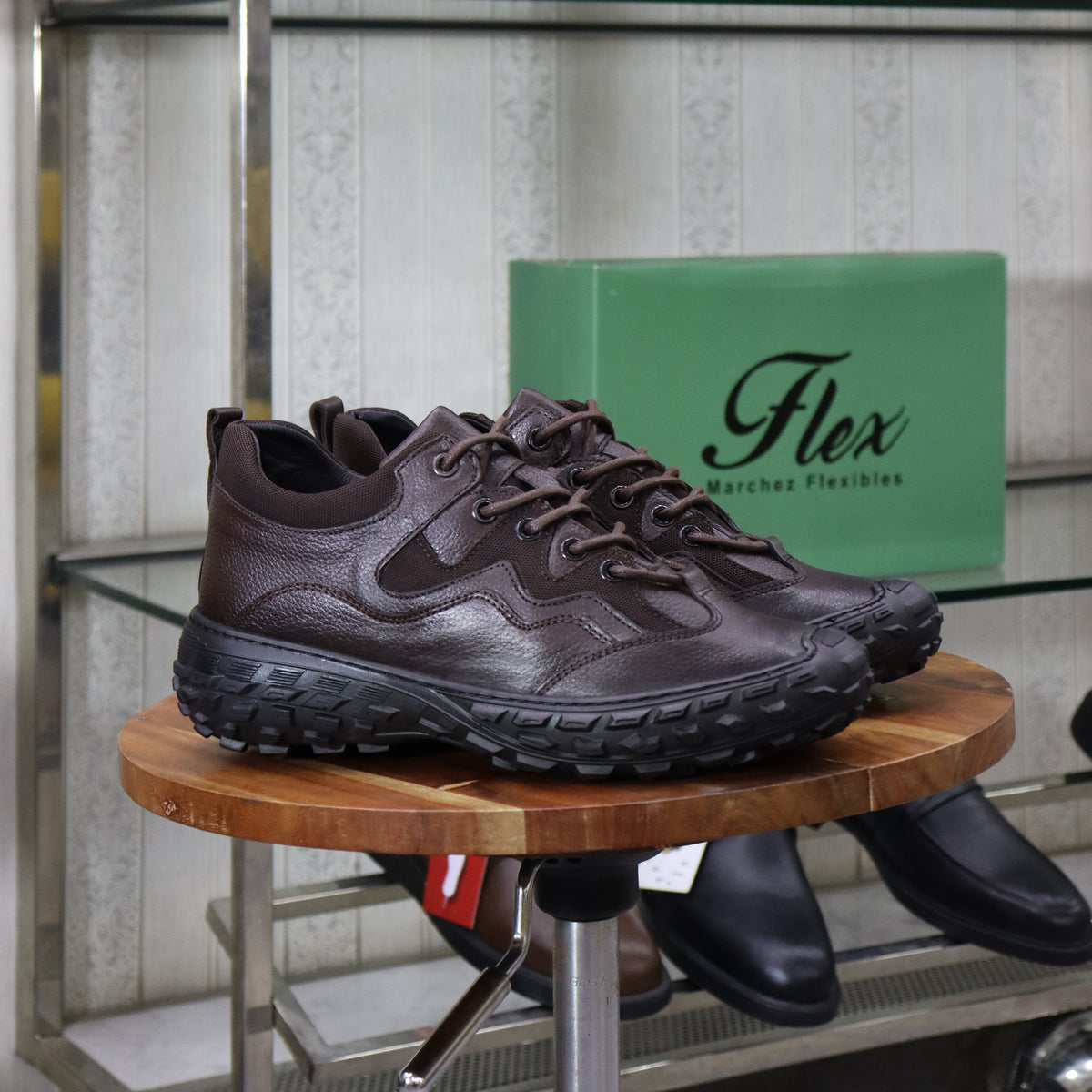 Basket En Cuir Marron Pour Hommes - Everest