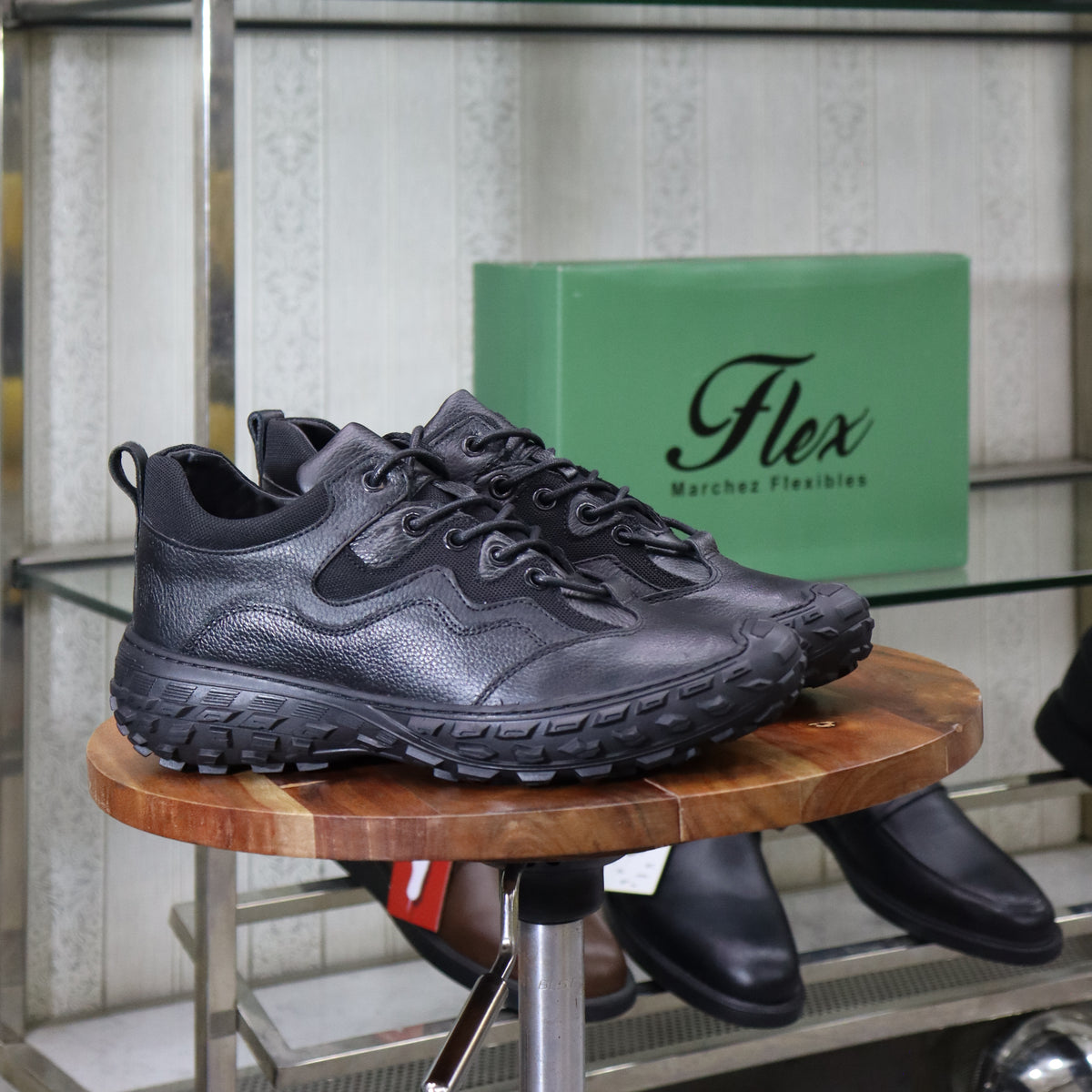 Basket En Cuir Noir Pour Hommes - Everest