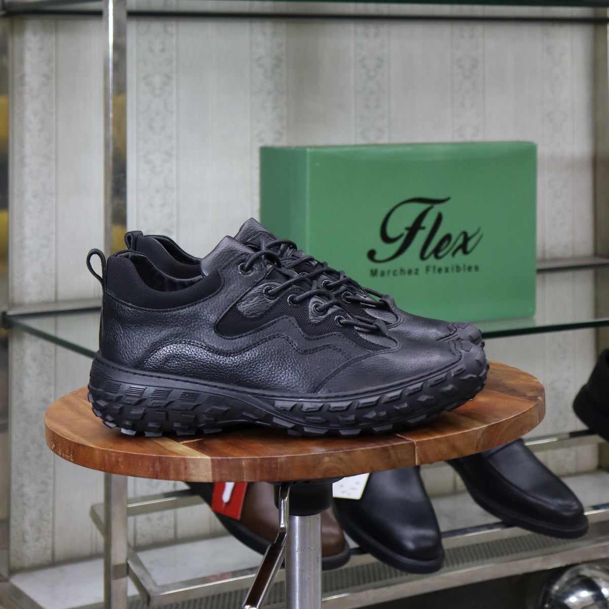 Basket En Cuir Noir Pour Hommes - Everest