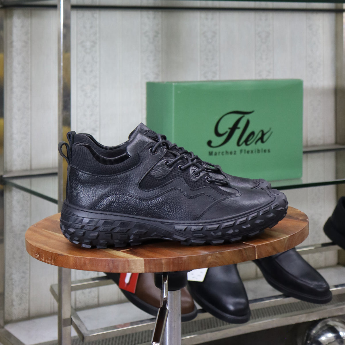 Basket En Cuir Noir Pour Hommes - Everest