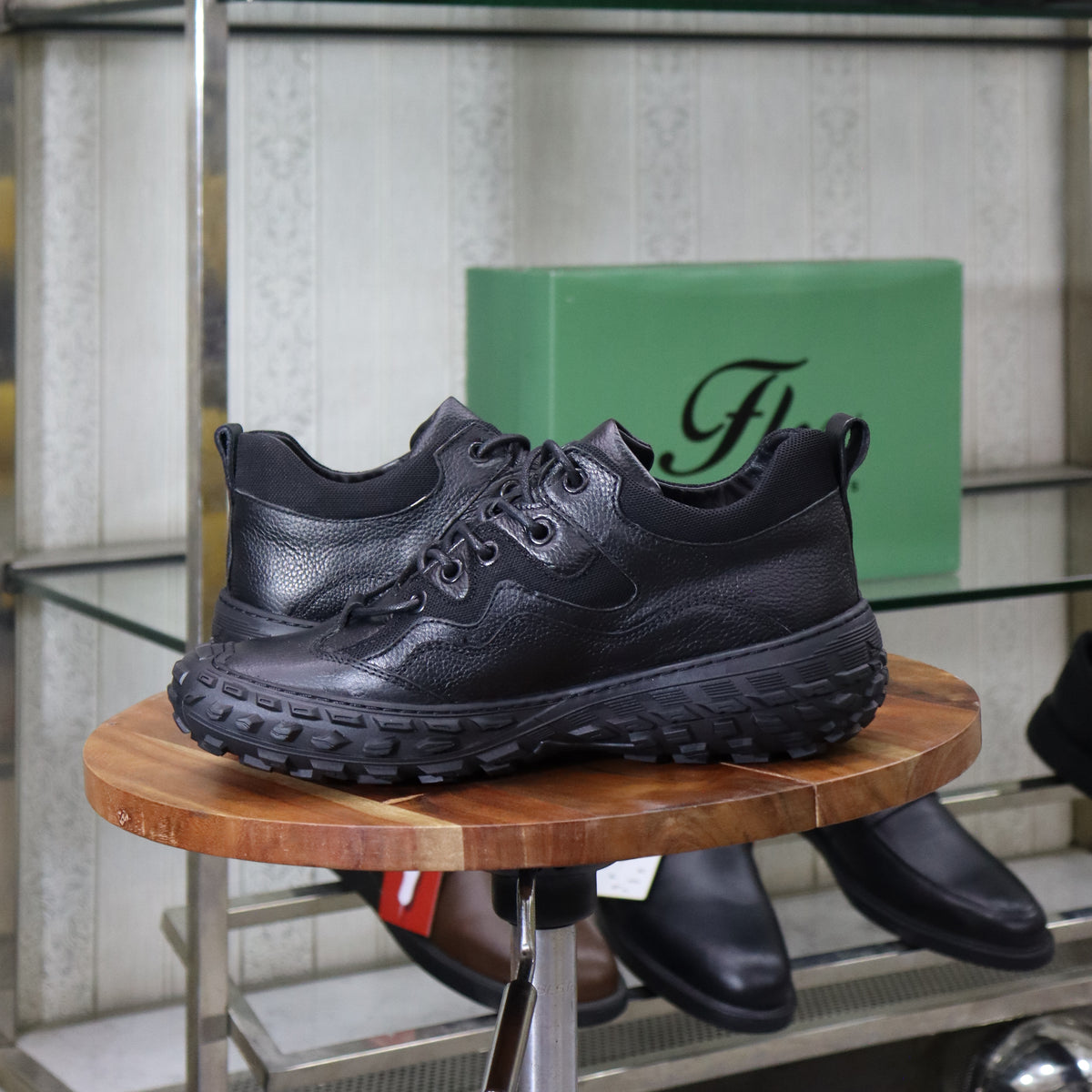 Basket En Cuir Noir Pour Hommes - Everest