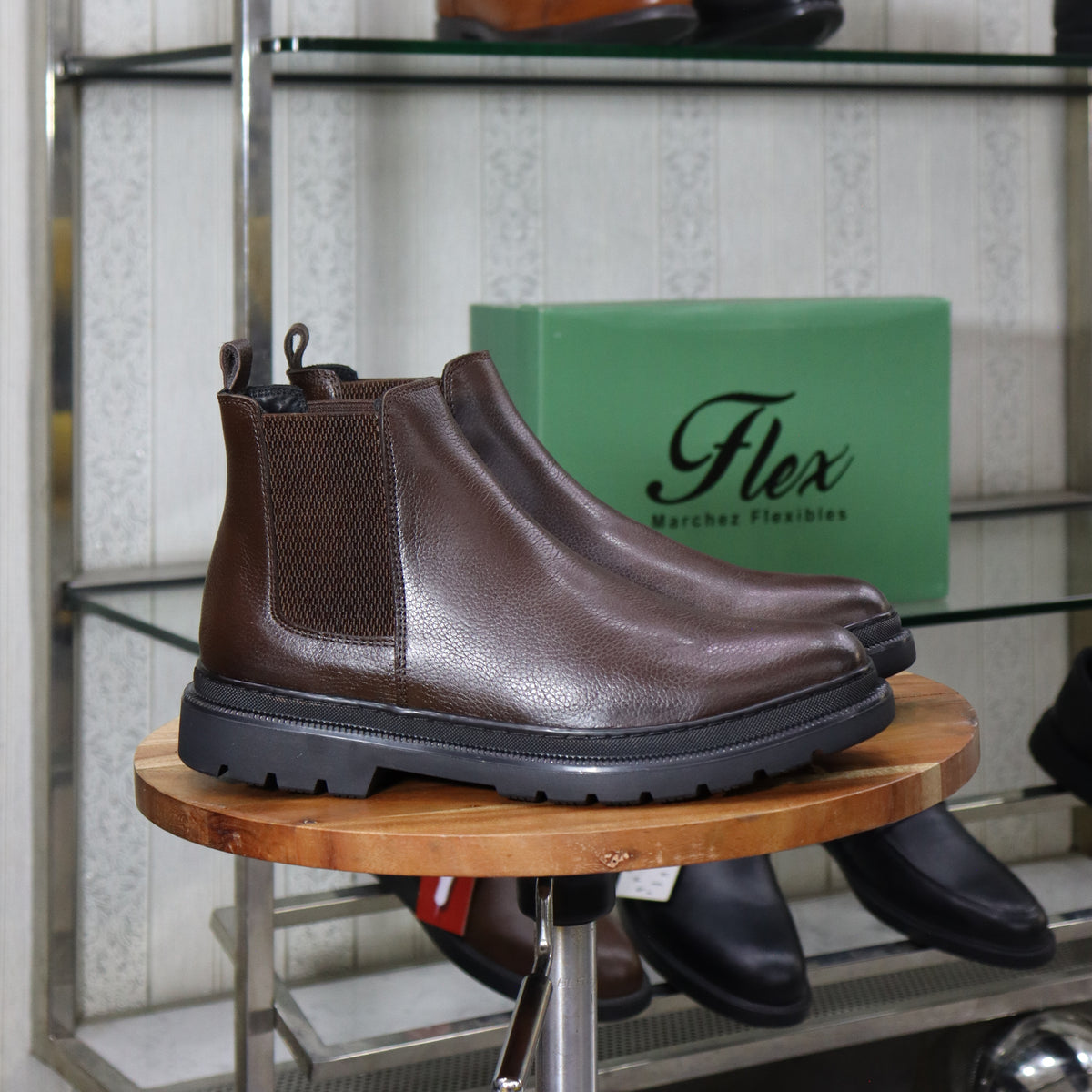 Bottine Chelsea En Cuir Marron Hommes – Okaïmeden
