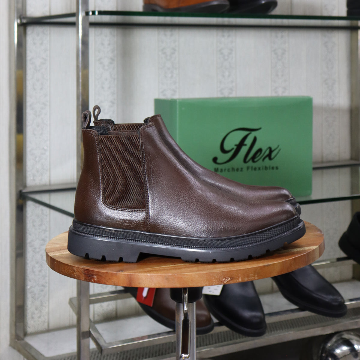 Bottine Chelsea En Cuir Marron Hommes – Okaïmeden
