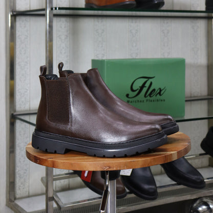 Bottine Chelsea En Cuir Marron Hommes – Okaïmeden