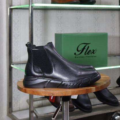 Bottine Chelsea En Cuir Noir Hommes – Tamri