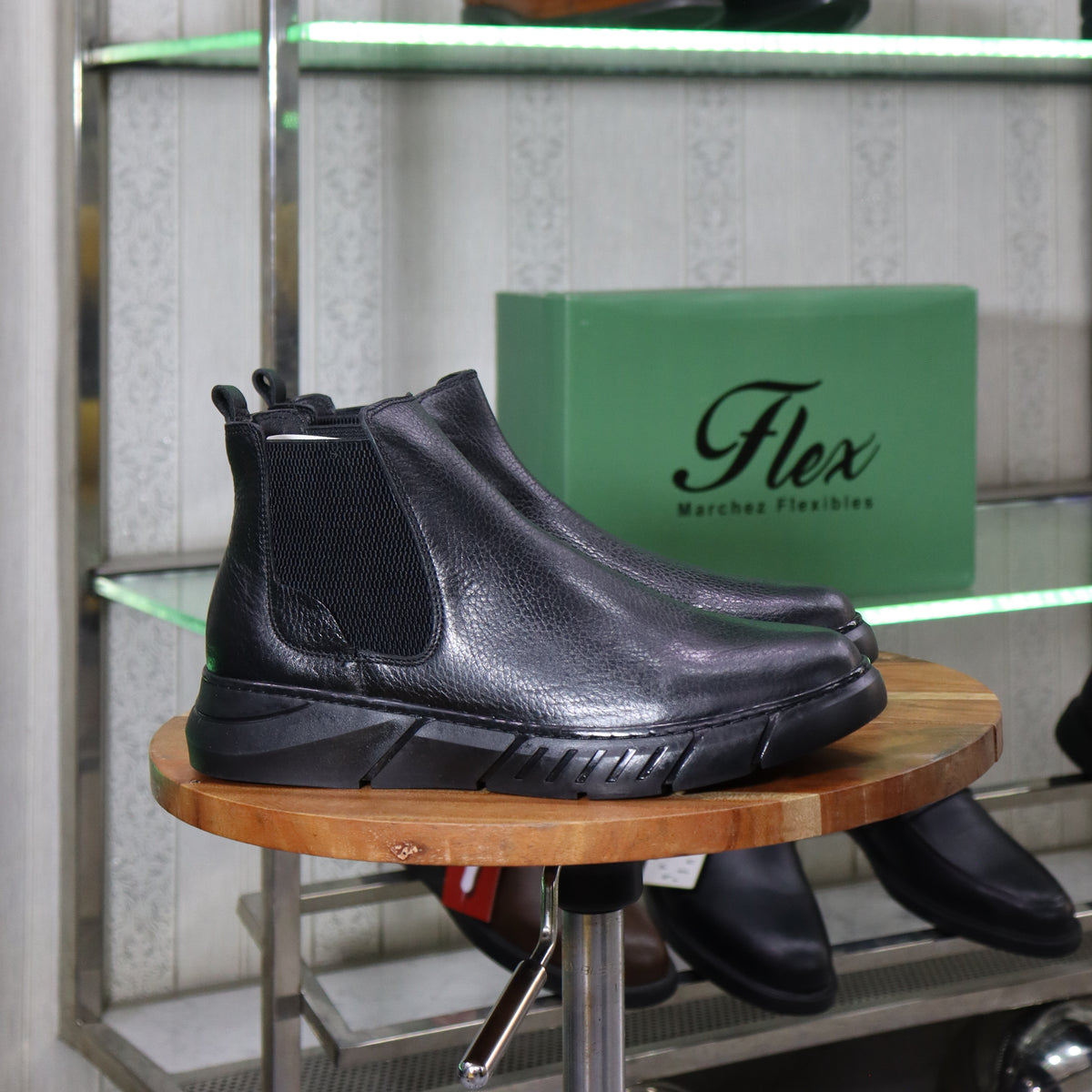 Bottine Chelsea En Cuir Noir Hommes – Tamri