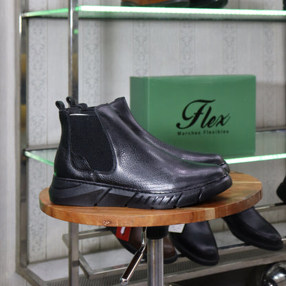 Bottine Chelsea En Cuir Noir Hommes – Tamri