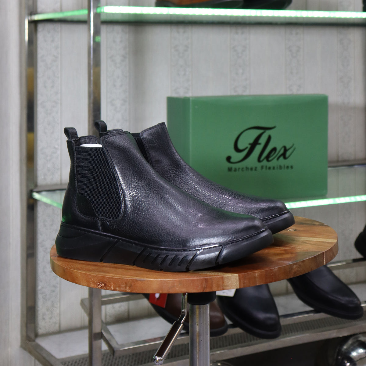 Bottine Chelsea En Cuir Noir Hommes – Tamri