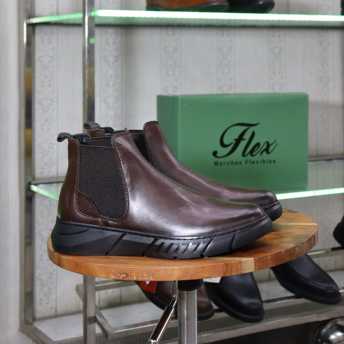 Bottine Chelsea En Cuir Marron Hommes – Tamri
