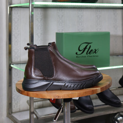 Bottine Chelsea En Cuir Marron Hommes – Tamri